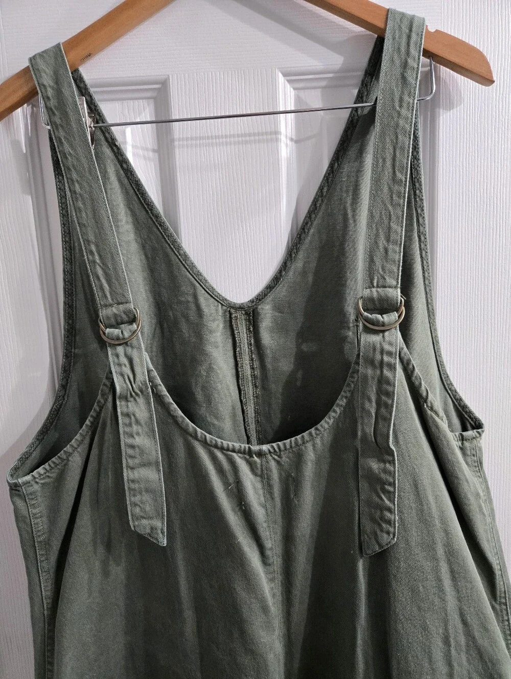 Free People We The Free High Roller Overalls Jumpsuit EUC Olive Sz XL